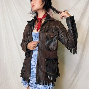Vintage 70s deerskin fringe western rocker jacket